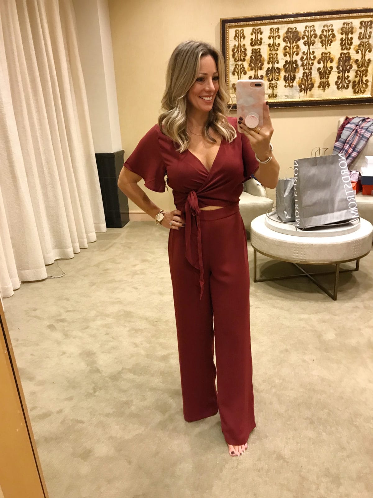 Nordstrom Anniversary Sale try-on wrap jumpsuit