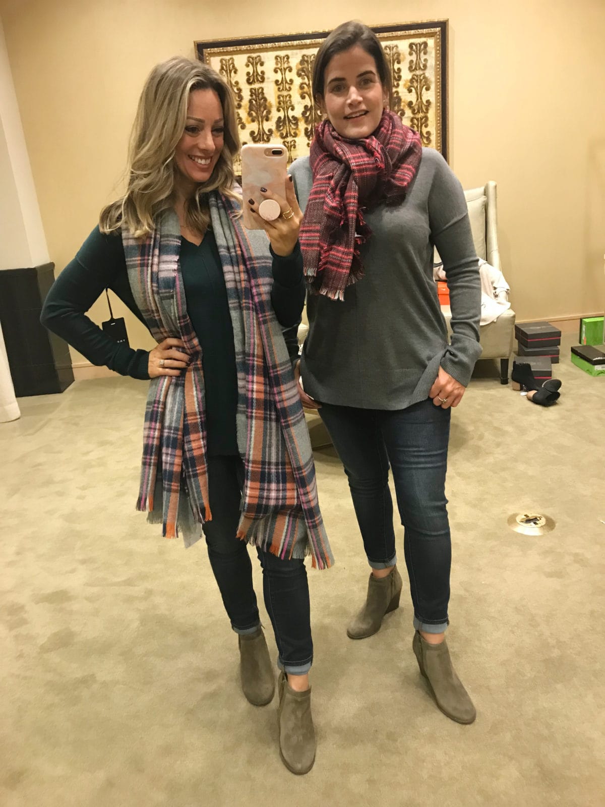 Nordstrom Anniversary Sale try-on plaid scarf