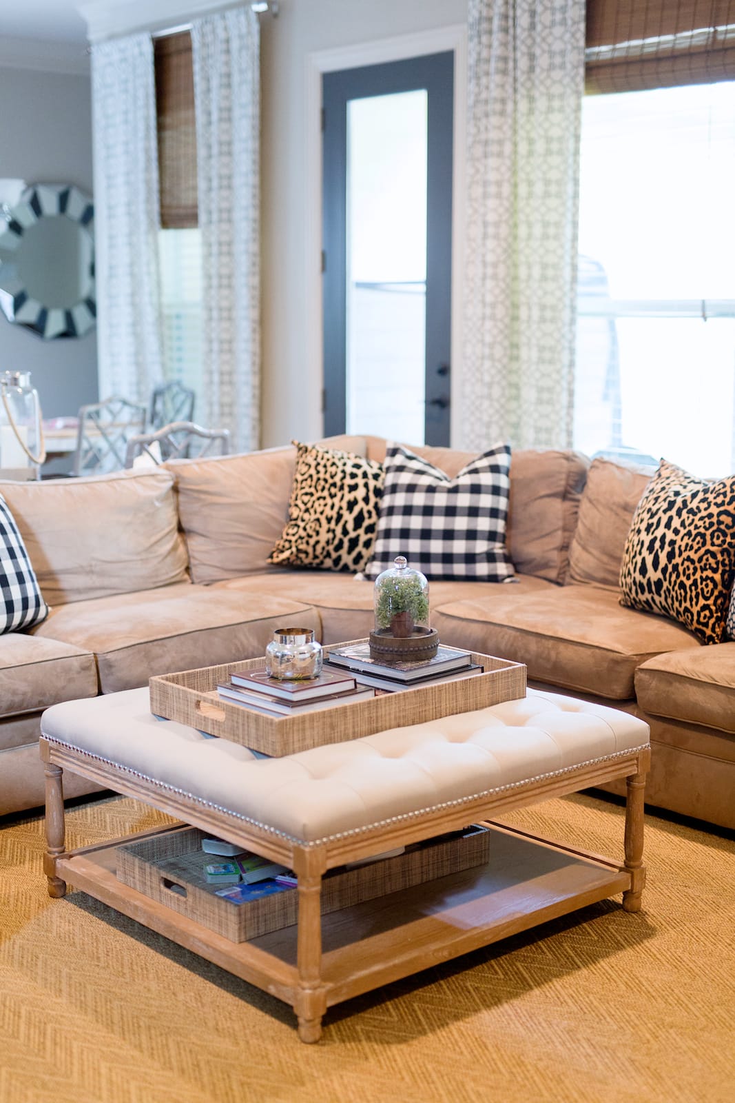 how to style a coffee table ottoman