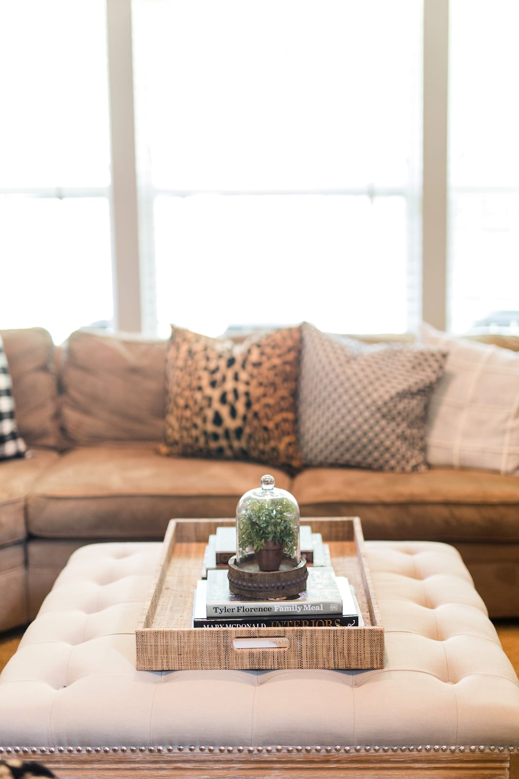 how to style a coffee table ottoman