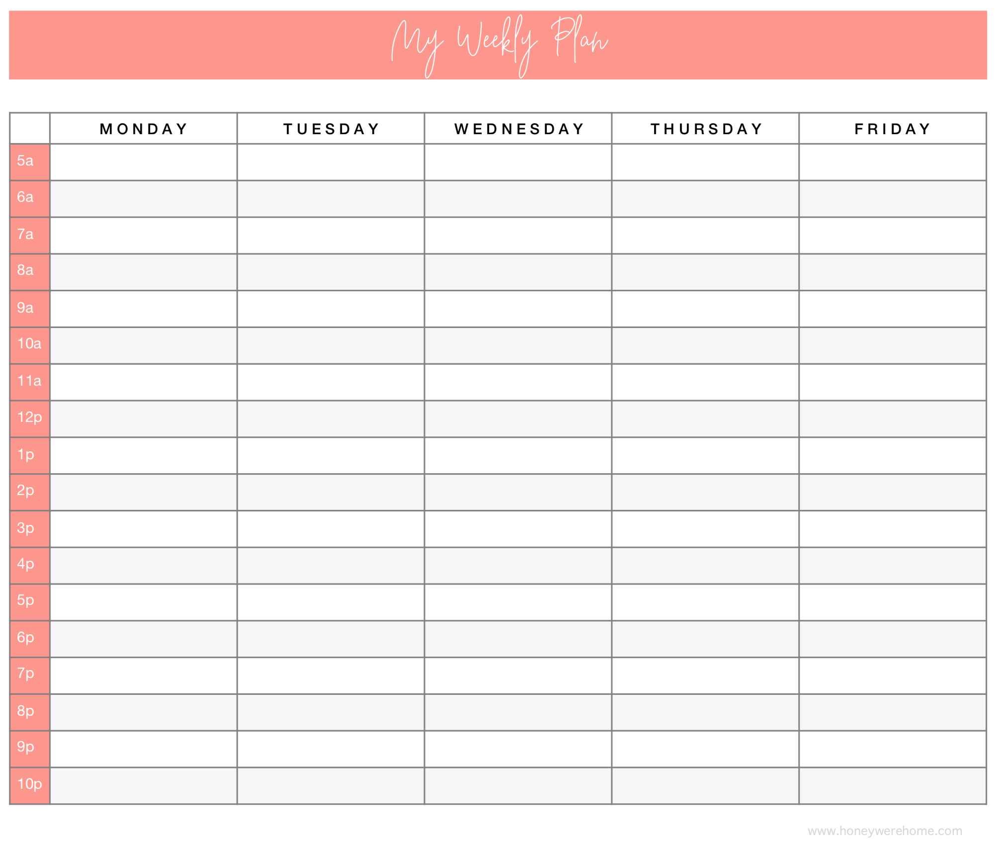 How To Plan Your Week with FREE Printable • Honey We're Home