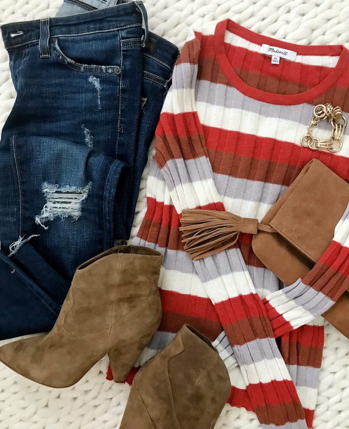 My Favorite Denim Try On Haul - Red Soles and Red Wine  Mom fashion  blogger, Top fashion bloggers, Distressed jeans outfit