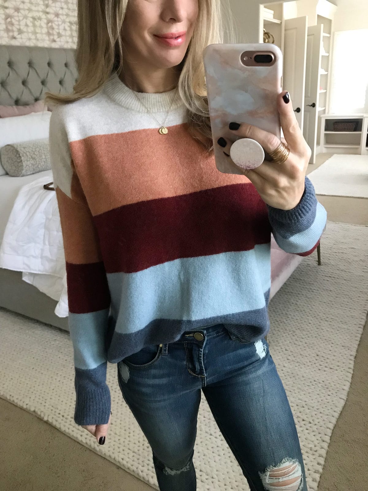fall striped sweater
