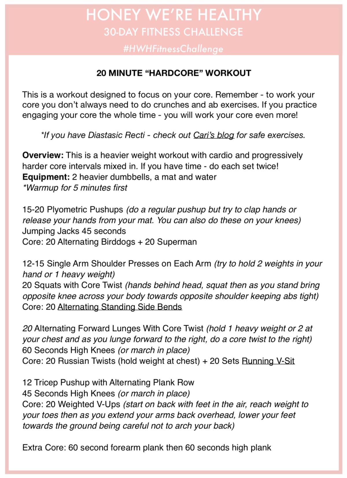 20 minute core workout