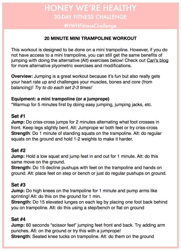 20 Minute Trampoline Workout