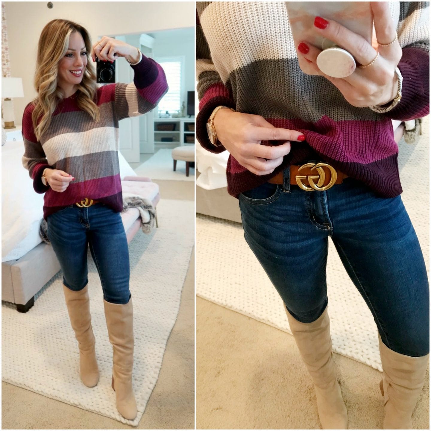 Amazon Fashion Haul CG Belt with sweater and boots