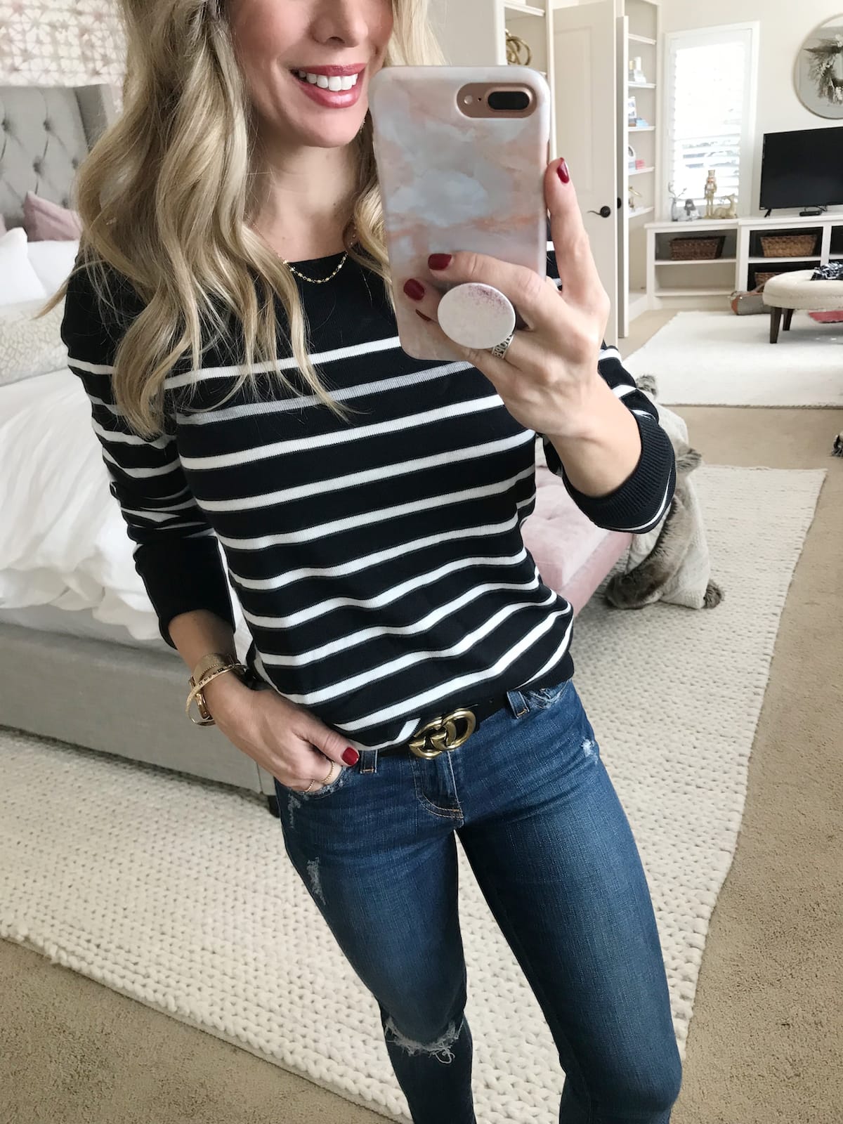 Amazon Fashion Haul - jeans and striped pullover (1)