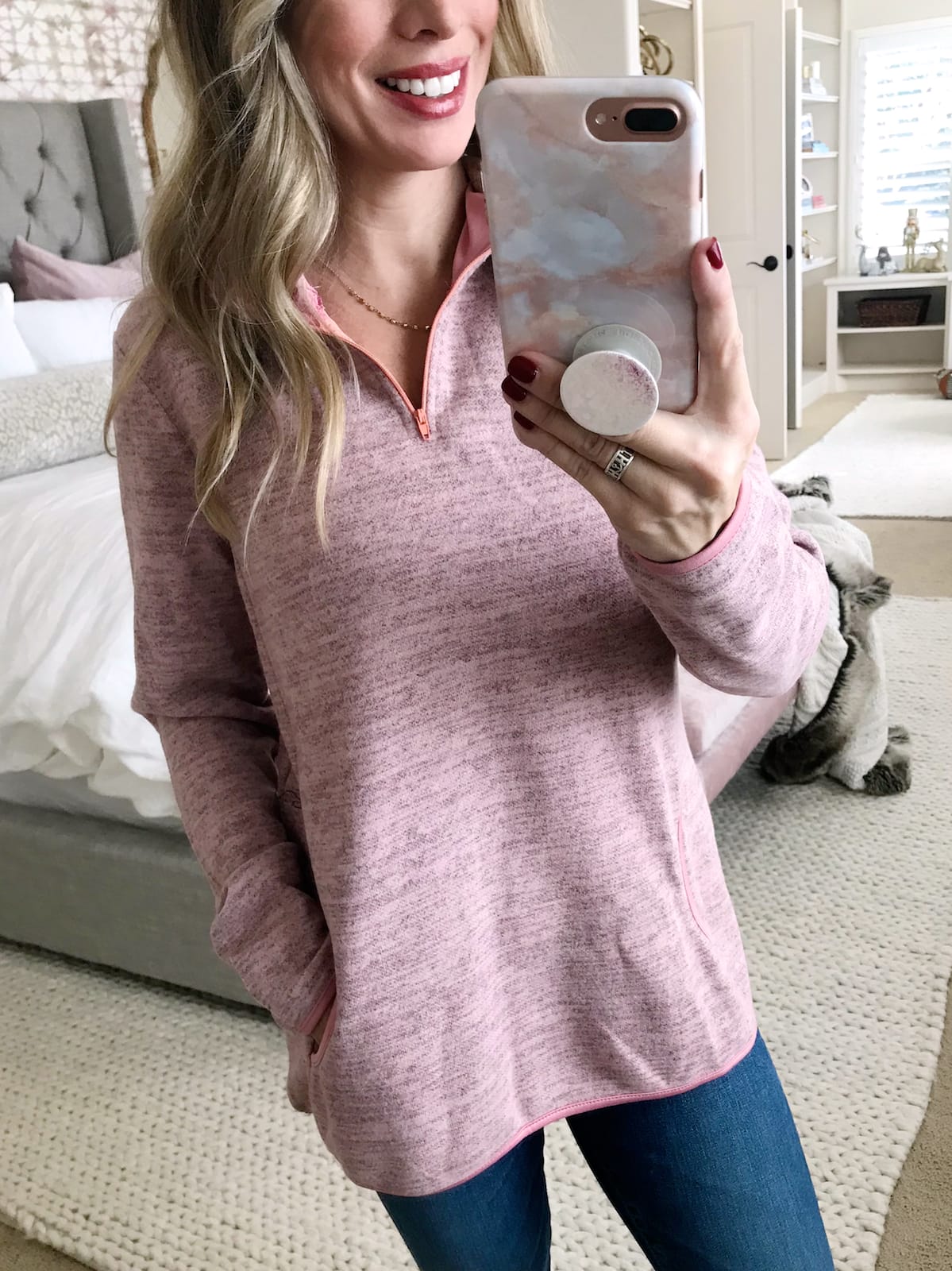 Amazon Fashion Haul - pink zip pullover