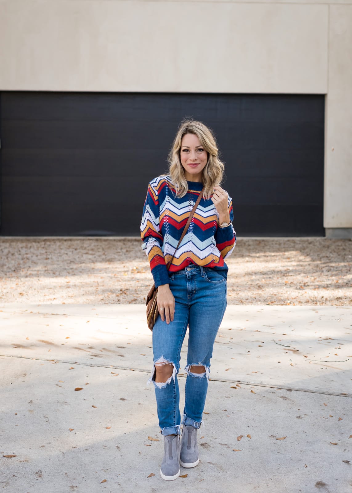 Winter outfit - chevron sweater