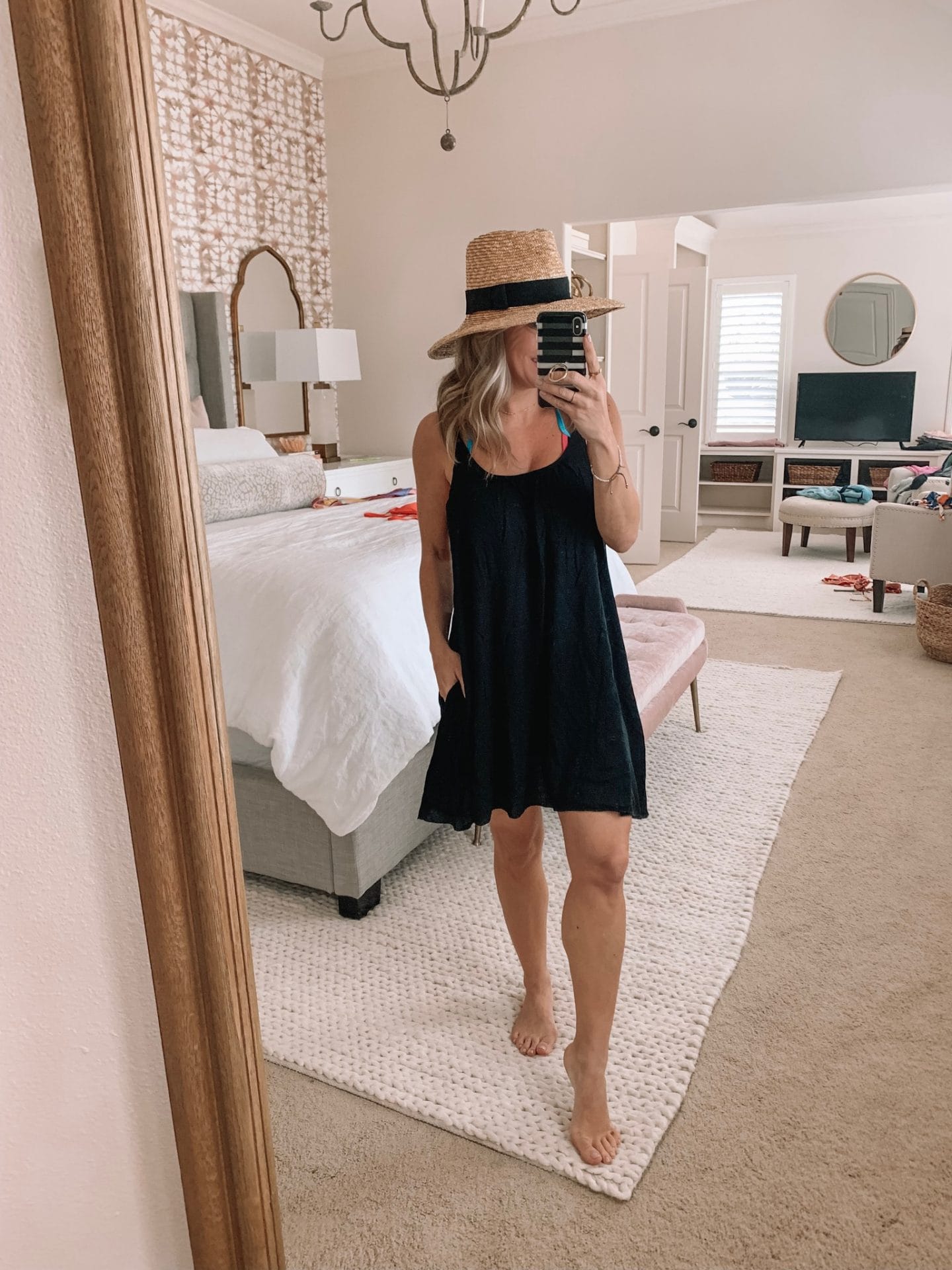 black swimsuit cover up dress