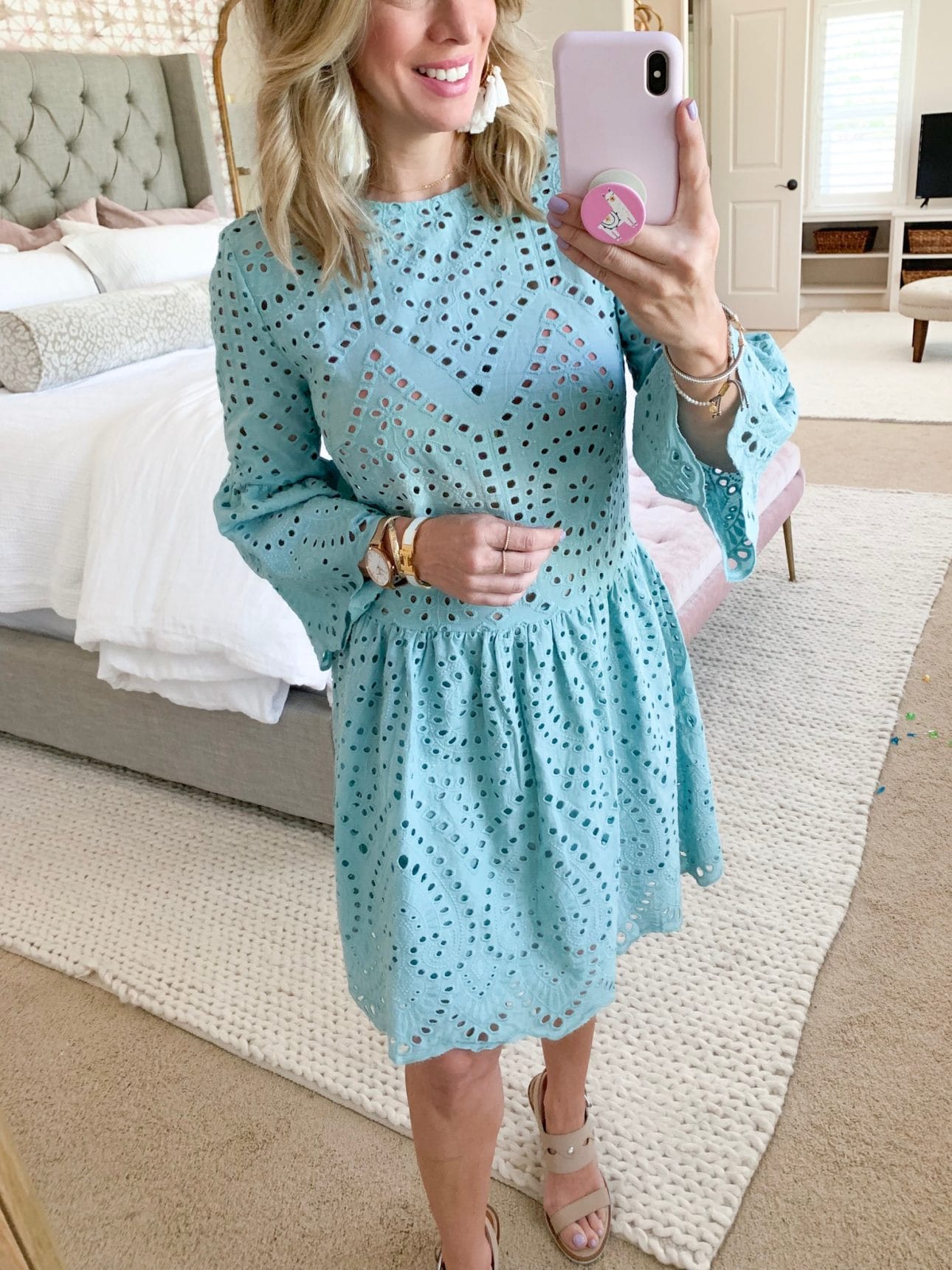 crochet bell sleeve dress