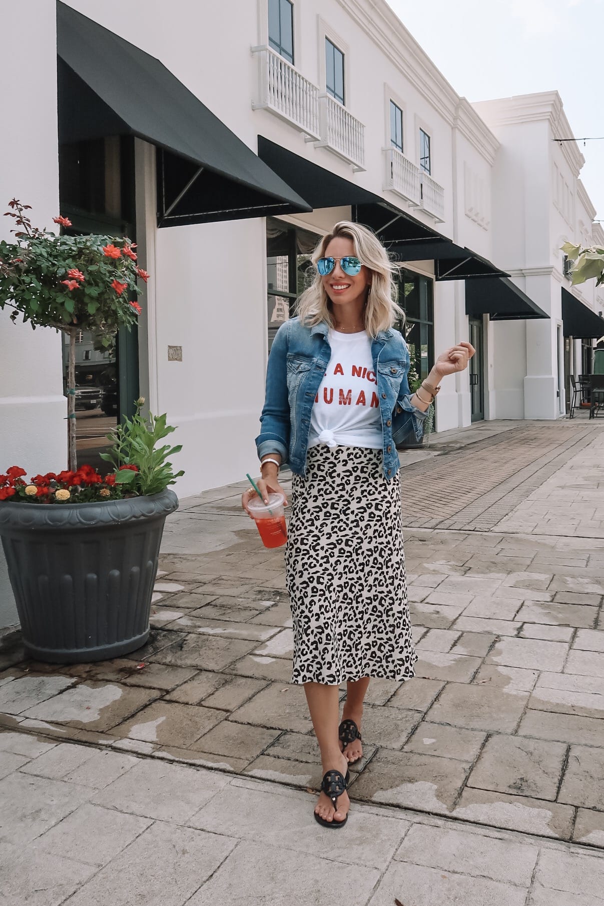 Leopard skirt outlet graphic tee