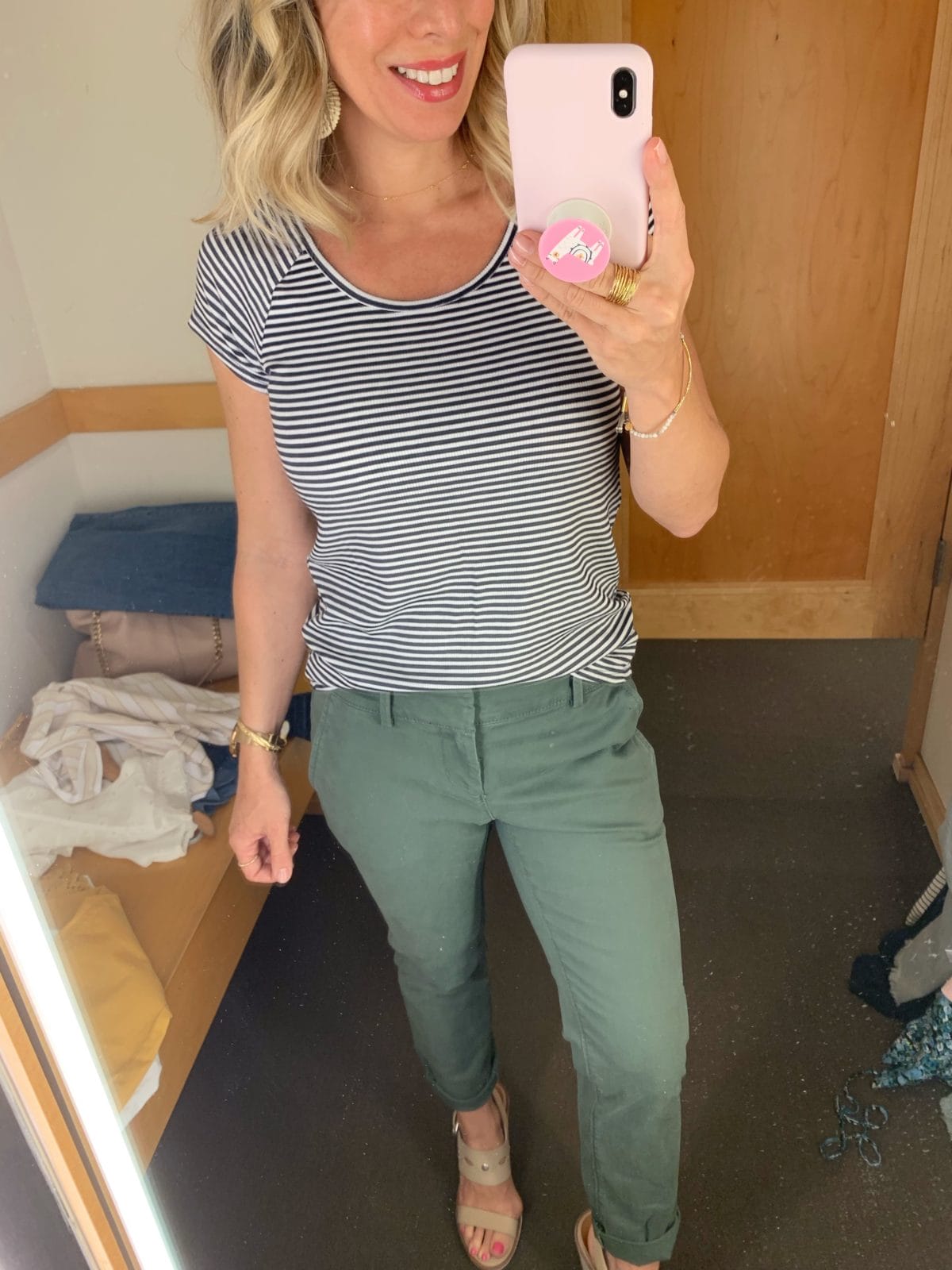 Chinos and striped top 