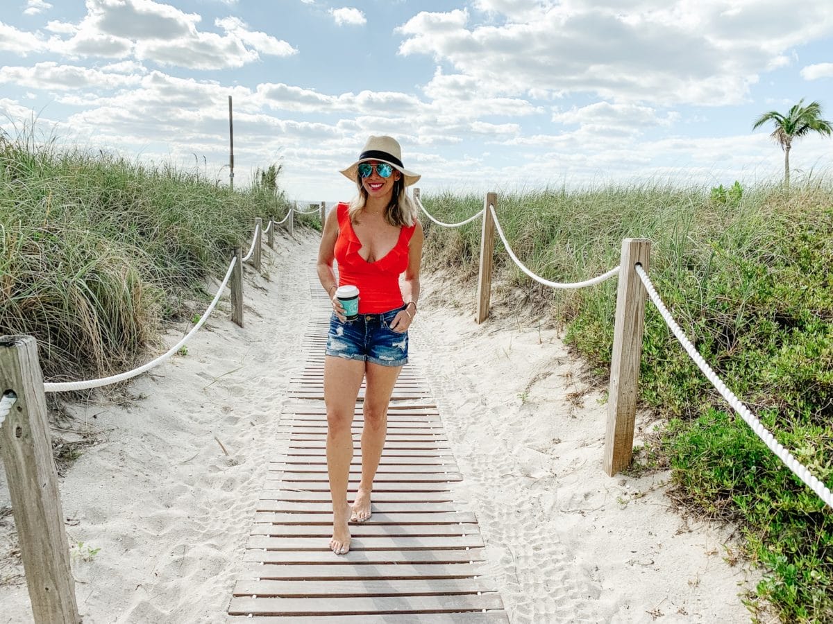 Amazon Fashion Prime Day Haul - Red Swimsuit Jean Shorts