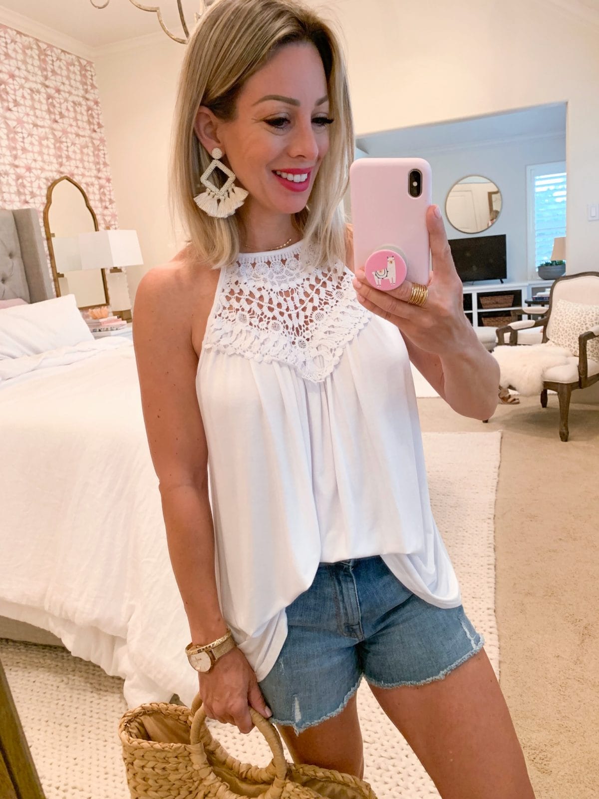 Amazon Fashion Haul Lace Top and Jean Shorts