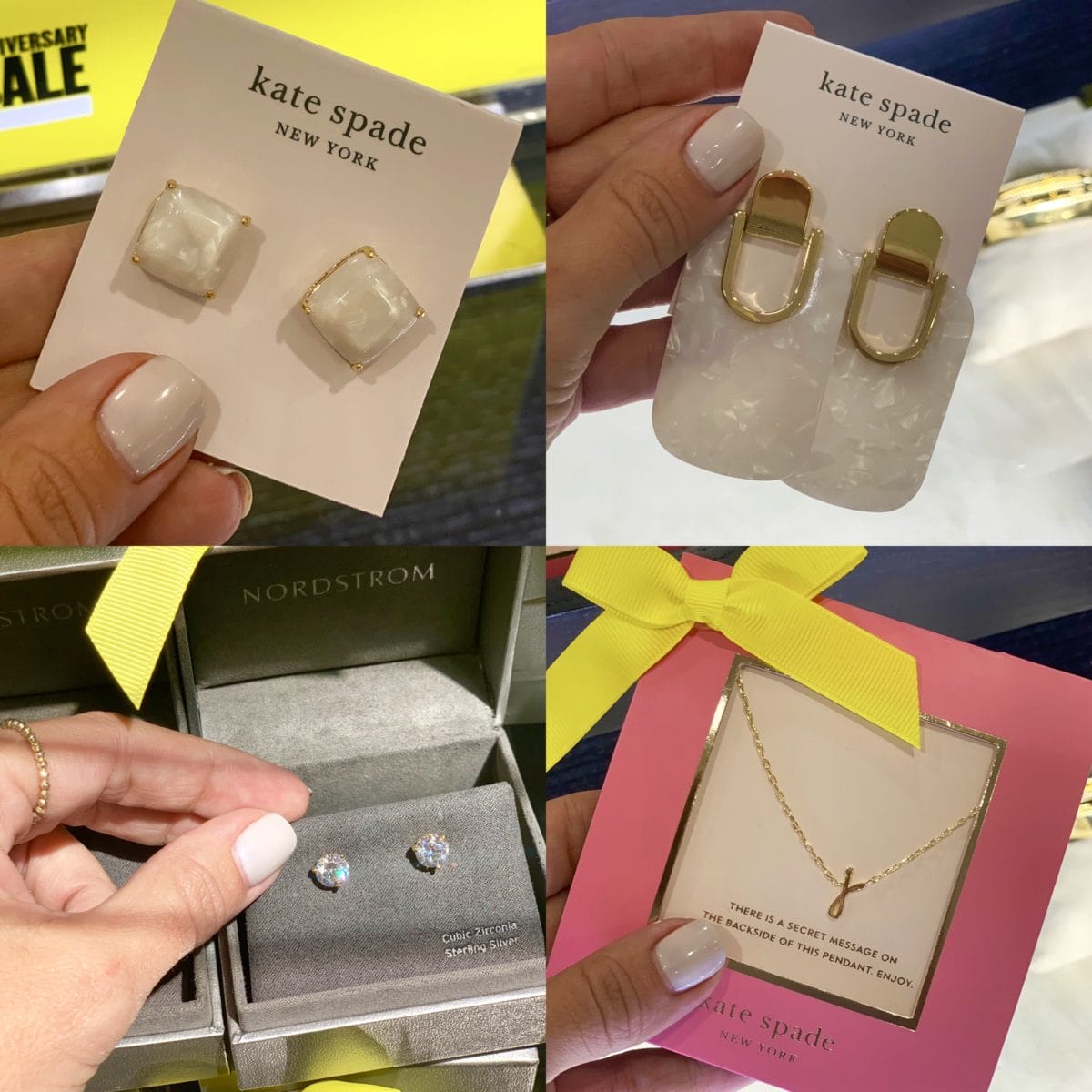 Nordstrom Anniversary Sale - Kate spade earrings and necklace with nordstrom earrings