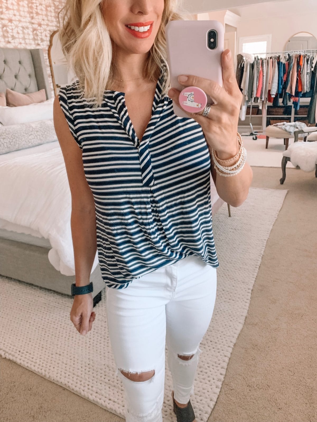 Dressing Room - Stripe tank with white jeans