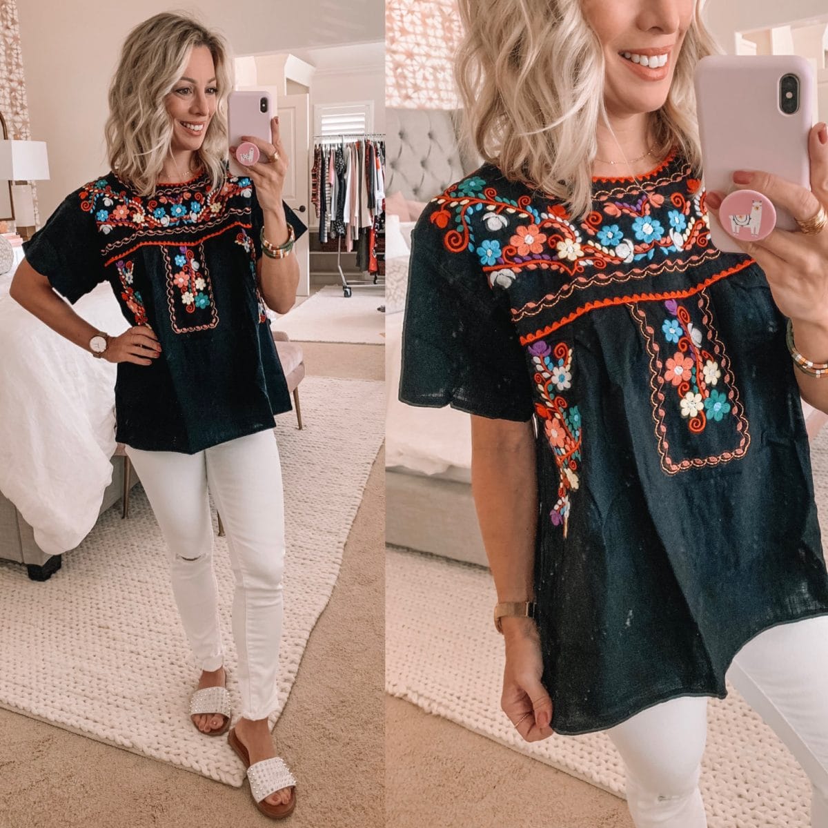 Amazon Black Embroidered Top 