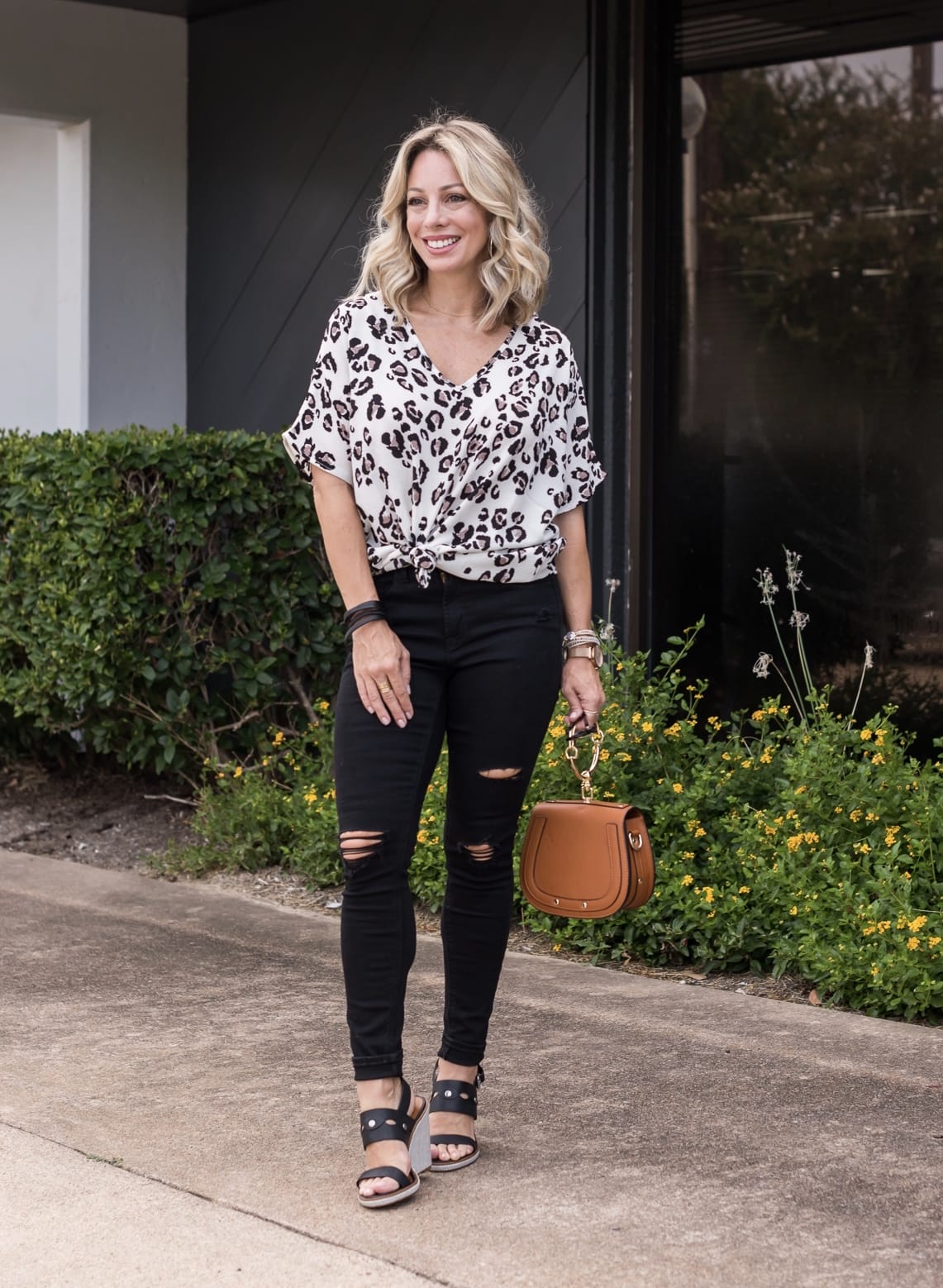 Leopard Top and Black Jeans 