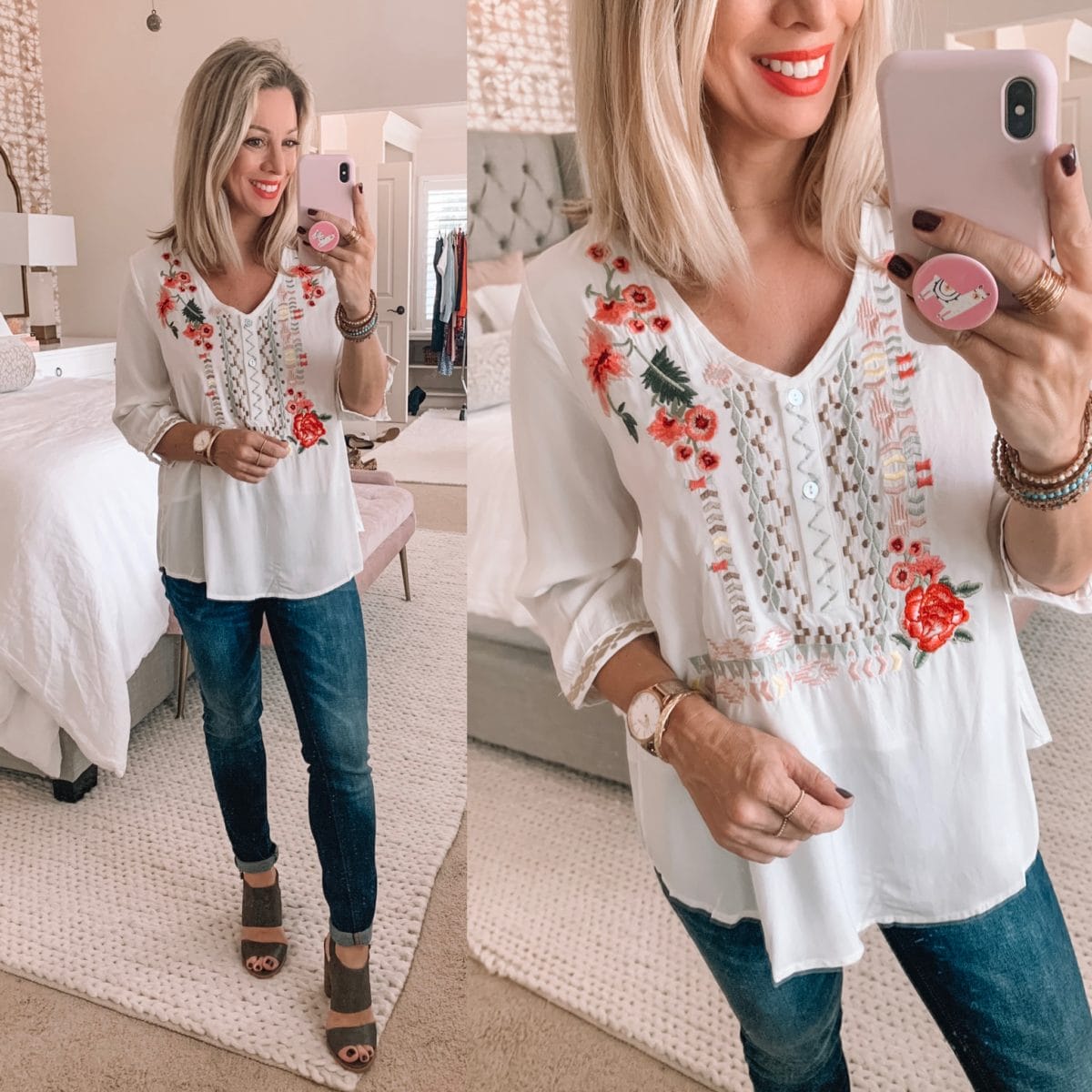 Amazon Floral Embroidered Top 