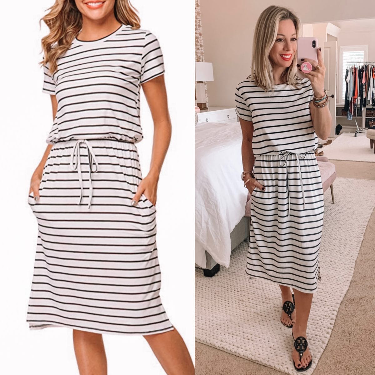 Amazon Striped Midi Dress