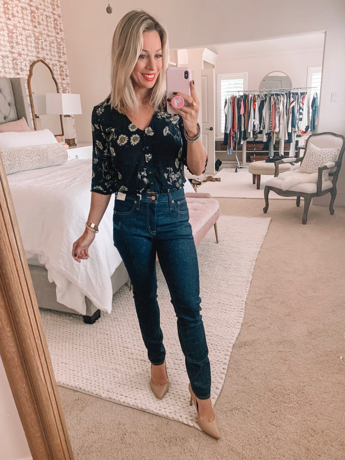 Amazon Floral Top and Jeans 