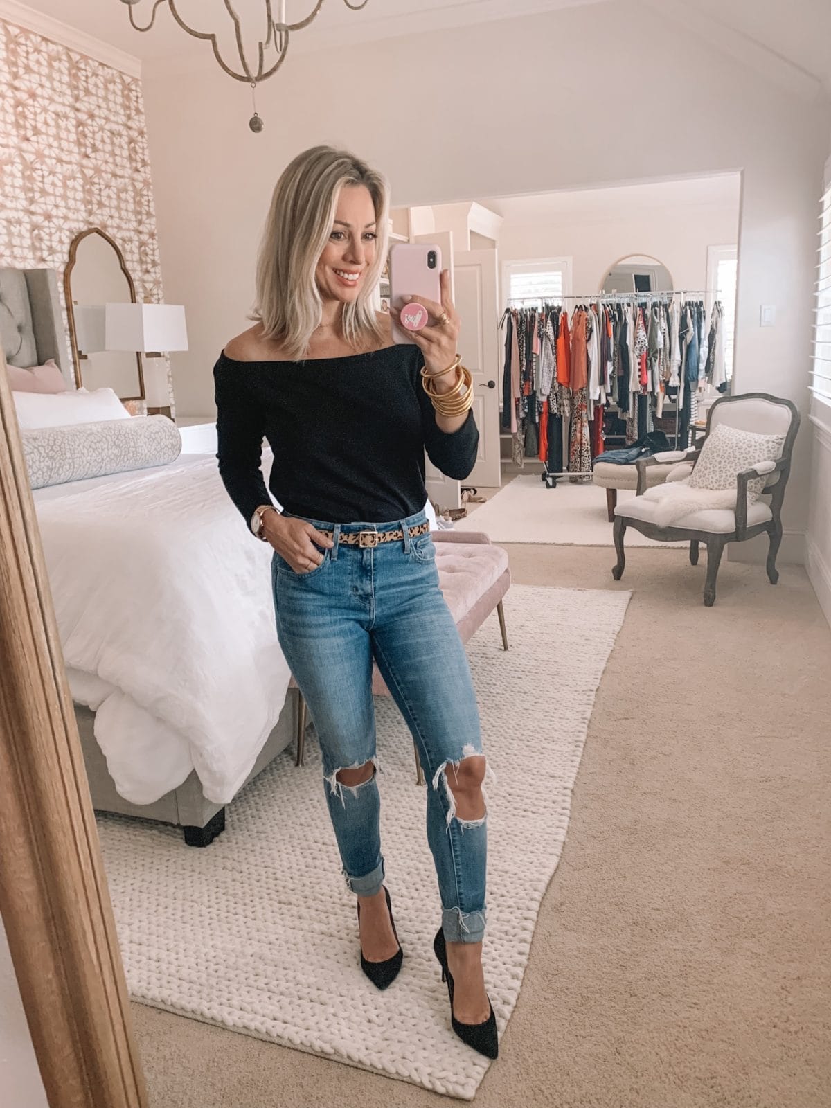 Off the Shoulder Top and Jeans 