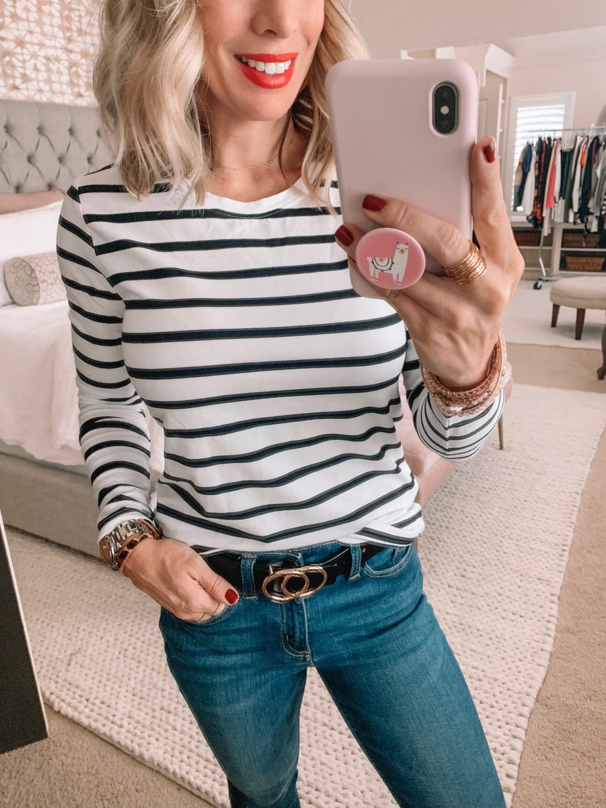 Amazon Prime Fashion- Striped Top and Jeans 