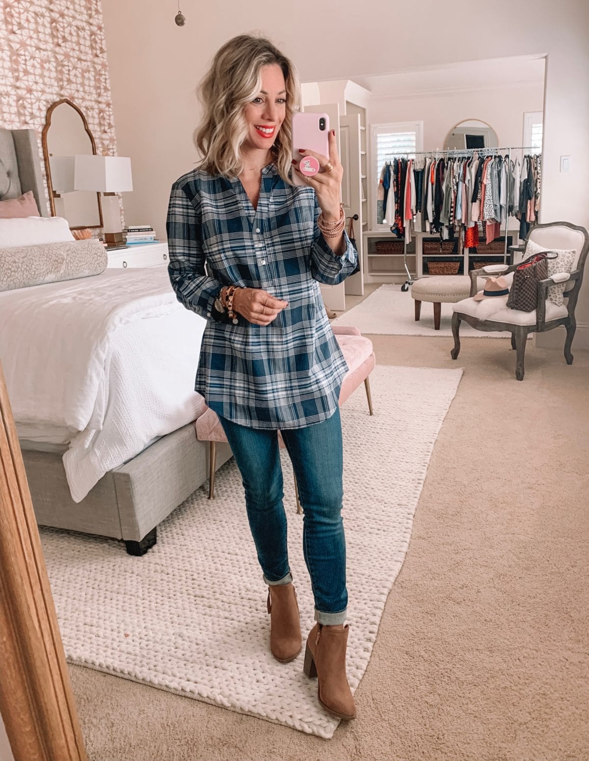 Amazon Prime Fashion- Plaid Top and Jeans 