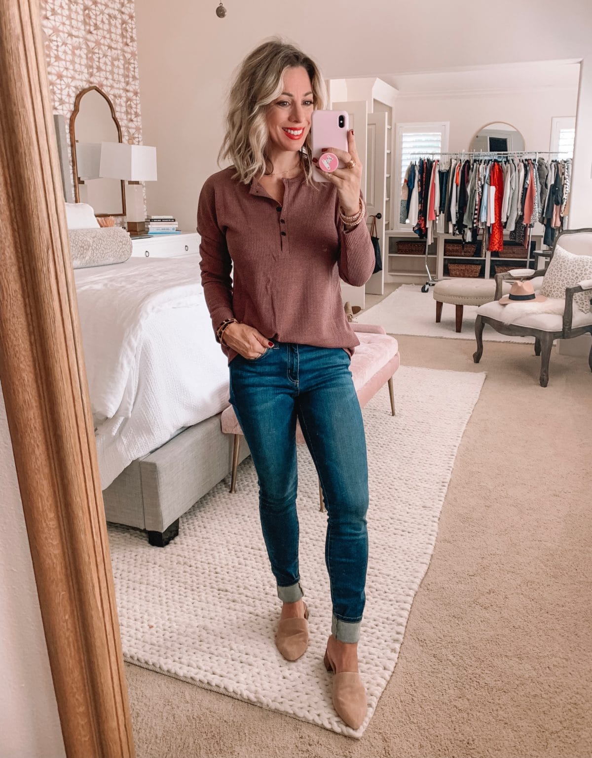 Amazon Prime Fashion- Henley Top and Jeans 