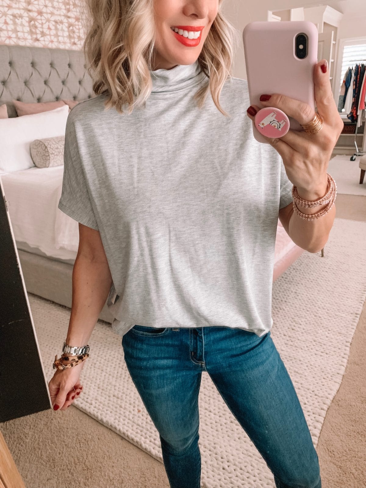 Amazon Prime Fashion- Grey Pullover and Jeans 