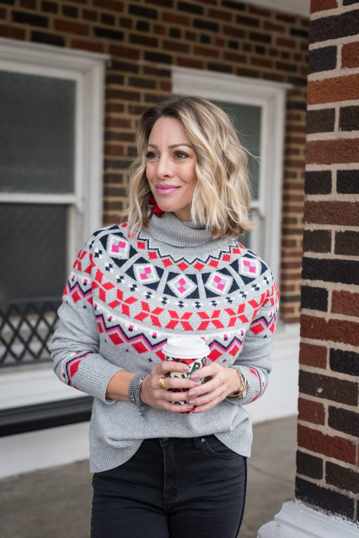 Winter outfit - fair isle sweater and jeans 