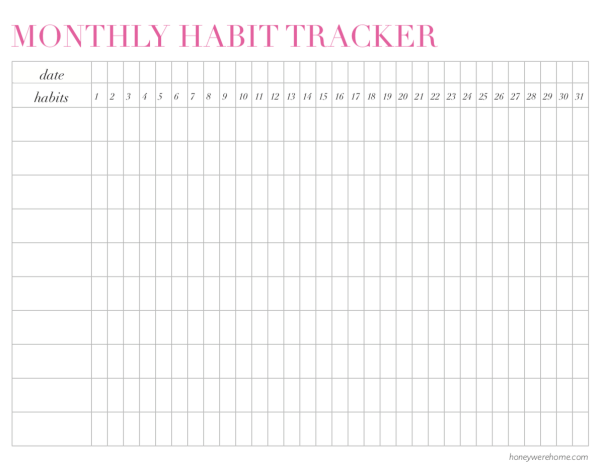 Monthly Habit Tracker