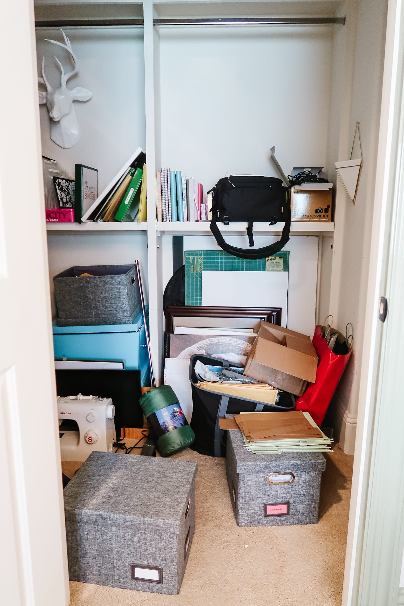 Office Closet Organization • Honey We're Home