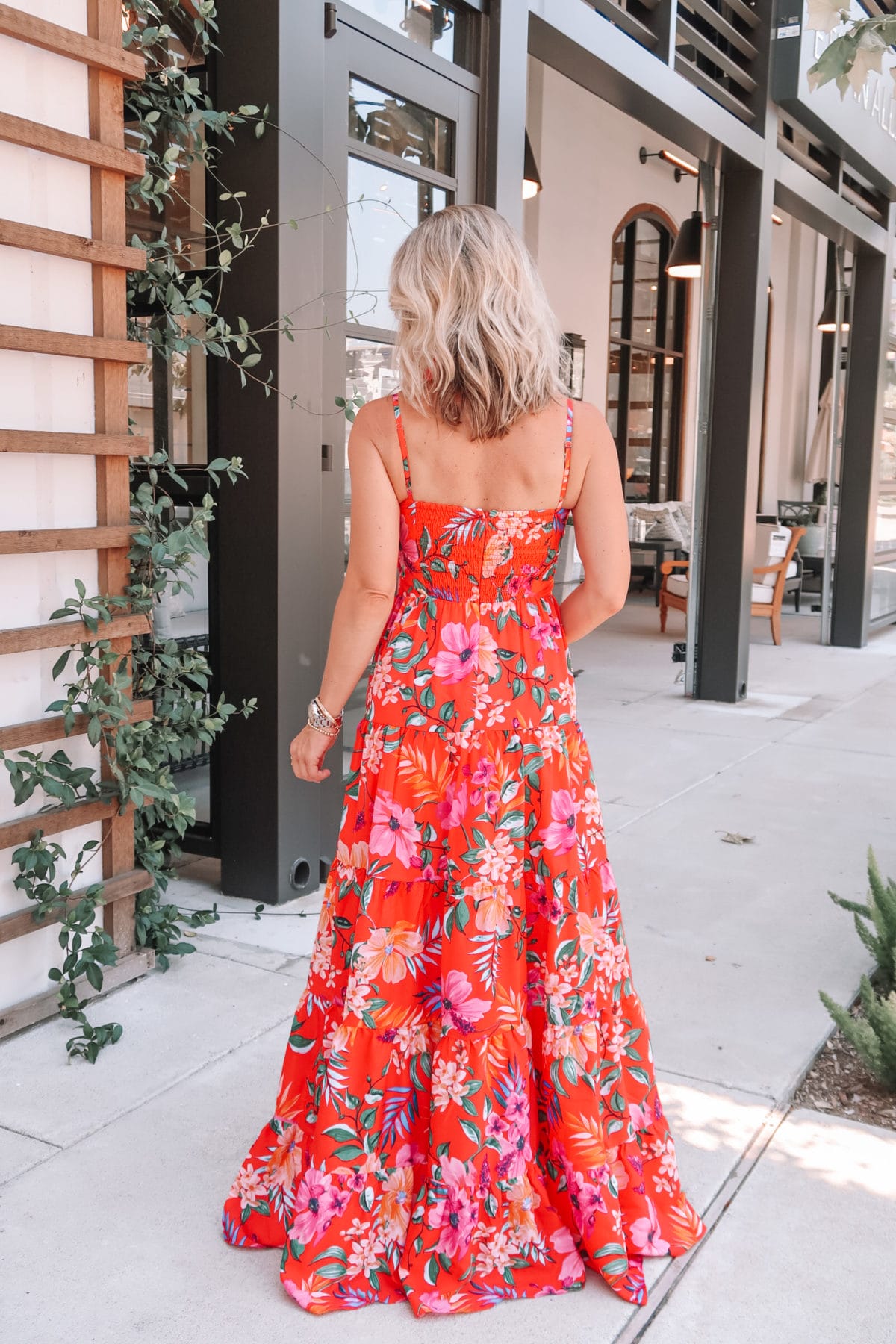 Red Floral Maxi Dress 
