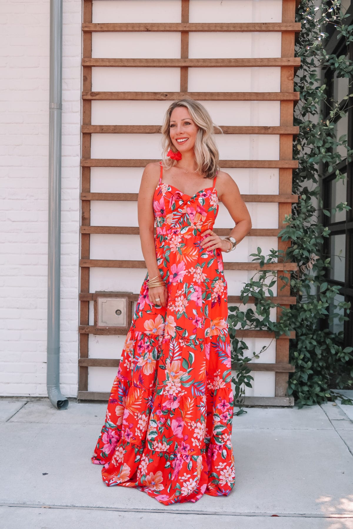 Outfit Roundup, Nordstrom Red Floral Maxi Dress