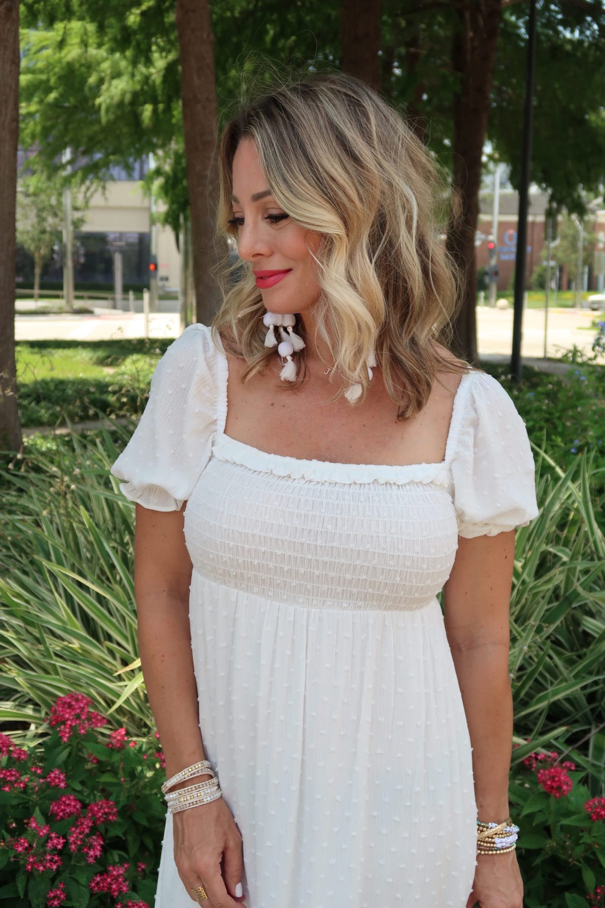 New Summer Styles, Gibson and Nordstrom, White Clip Dot Dress