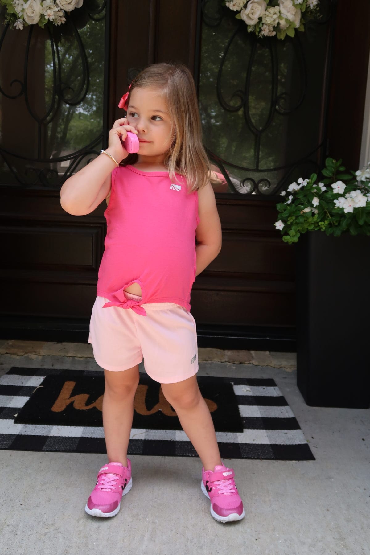 Walmart Girls Pink Athletic Top and Shorts, Minnie Mouse Sneakers