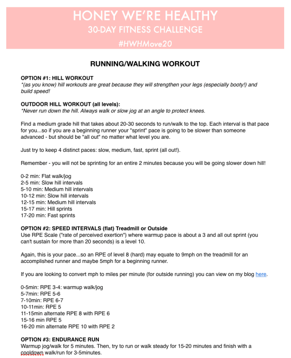 Running Walking Workout