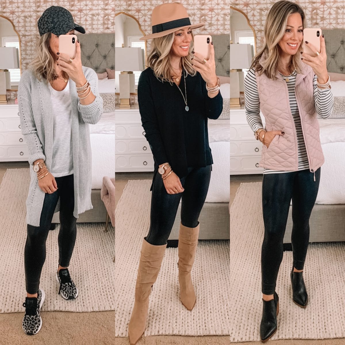Nordstrom Sale Fashion Finds, Cardigan, Leopard Hat, Tee, Leggings, Sweater, Boots, Quilted Vest, Striped Tee, Booties