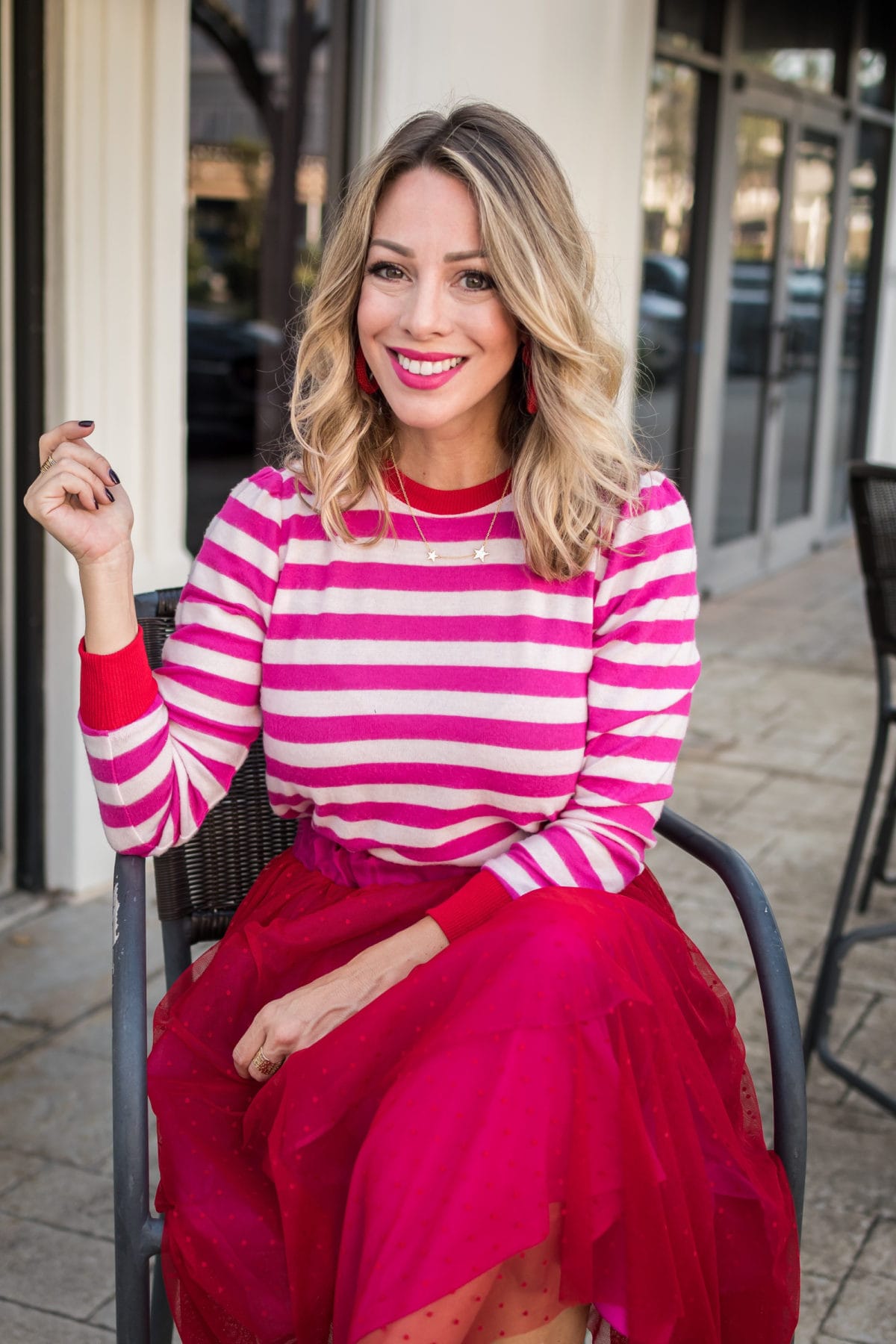 Gibson Fashion, Striped Sweater, Tulle Skirt
