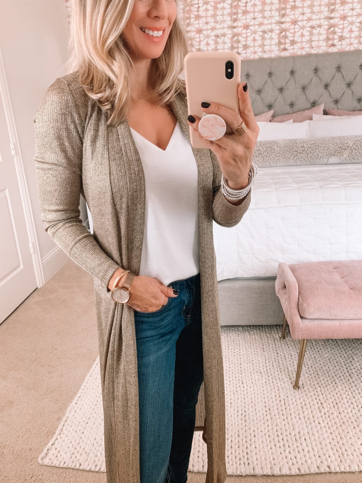 jeans and duster cardigan 