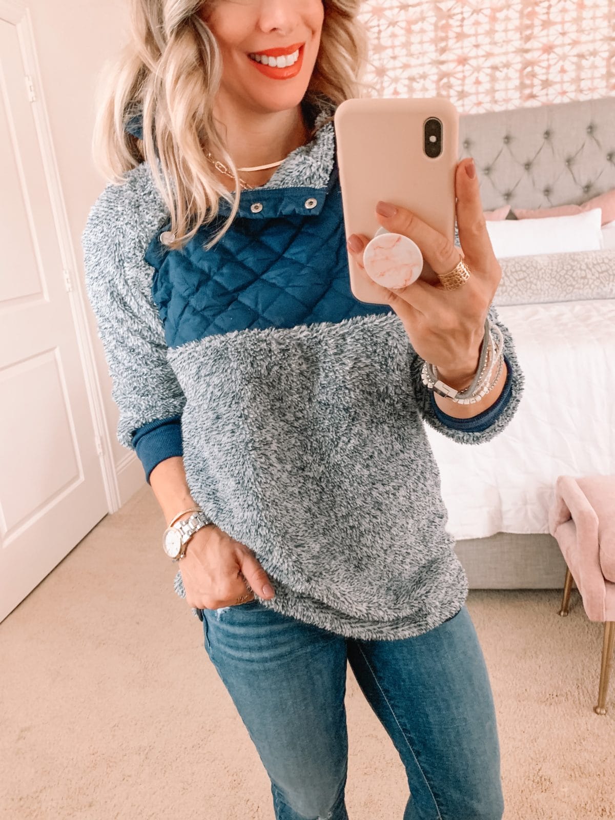 Amazon Fashion Faves, pullover, jeans, booties 