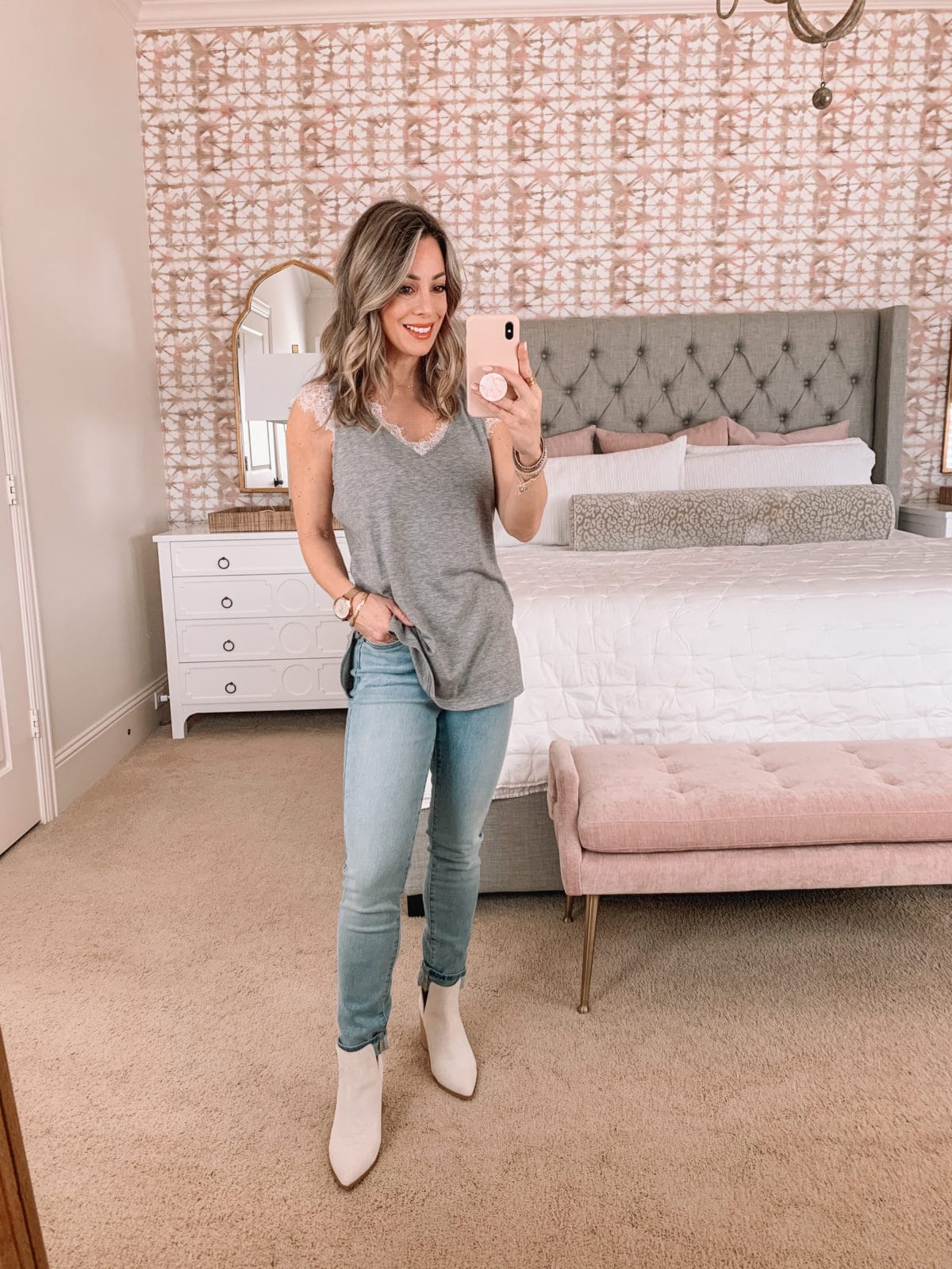 Amazon Fashion Faves, Tunic Tee, Jeans, Booties 