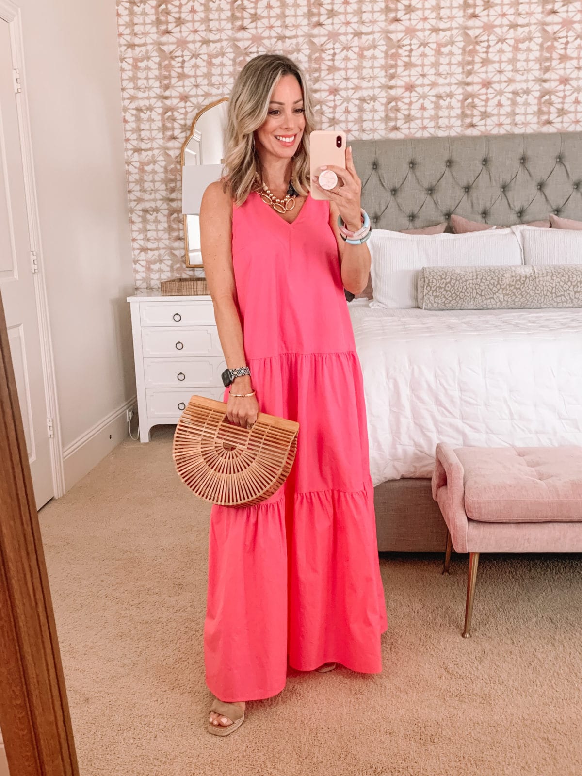 Dressing Room Finds, Target Maxi Dress and Bamboo Clutch with Wedges