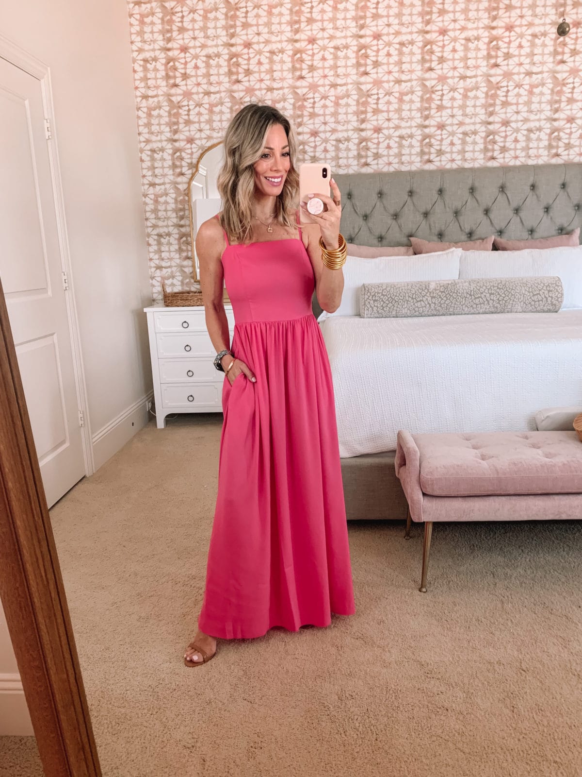 Amazon Fashion Faves, Pink Maxi Dress with Sandals