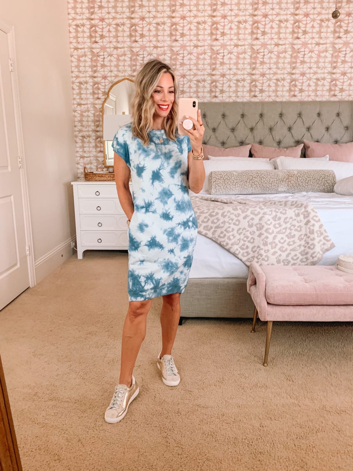 Amazon Fashion Faves, Tie Dye Dress and Sneakers 