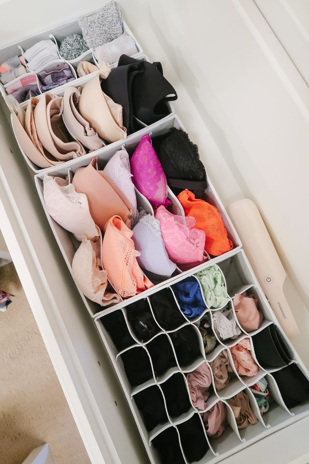 Organized Master Closet - lingerie drawer