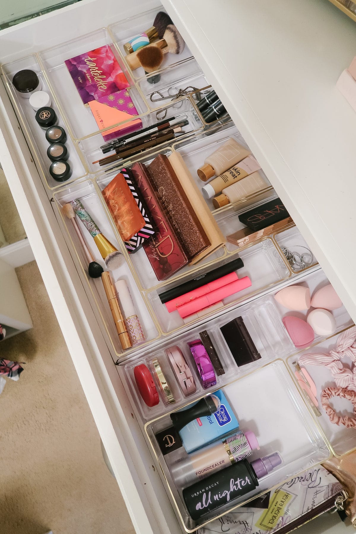 Organized Master Closet - makeup drawer
