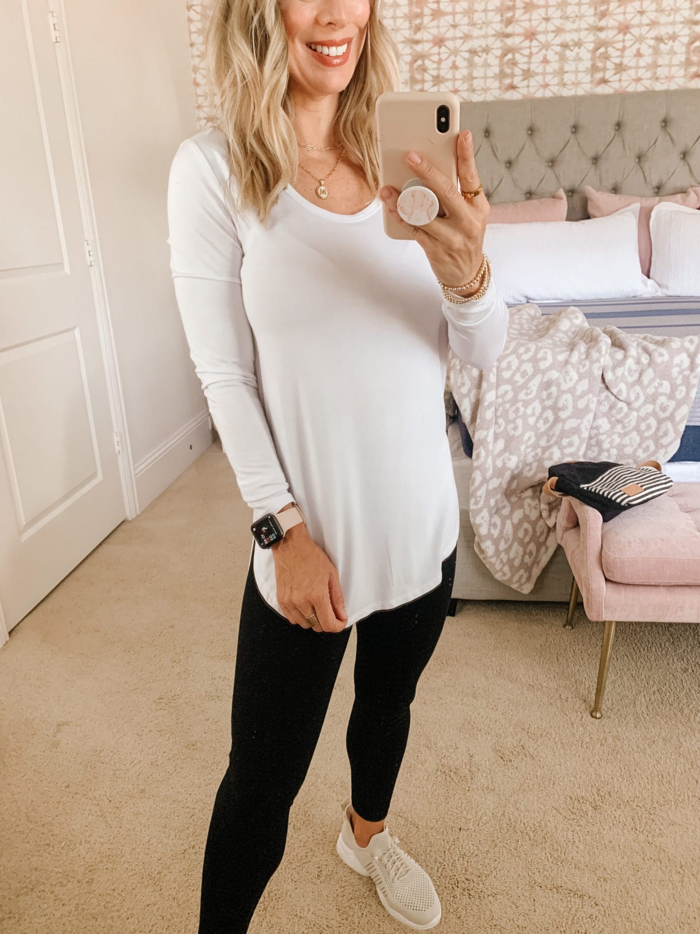 Amazon Fashion, Tunic Tee and Leggings with Slip on Sneakers 